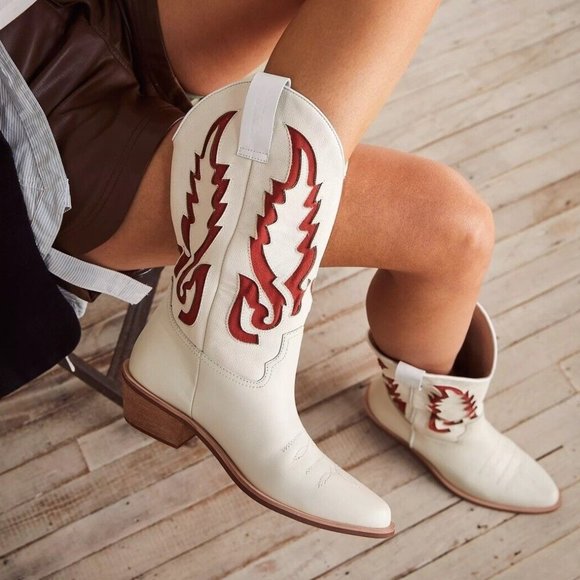 Mutma for Free People Colorado Springs Boots in Ivory Size 36 - Picture 1 of 5